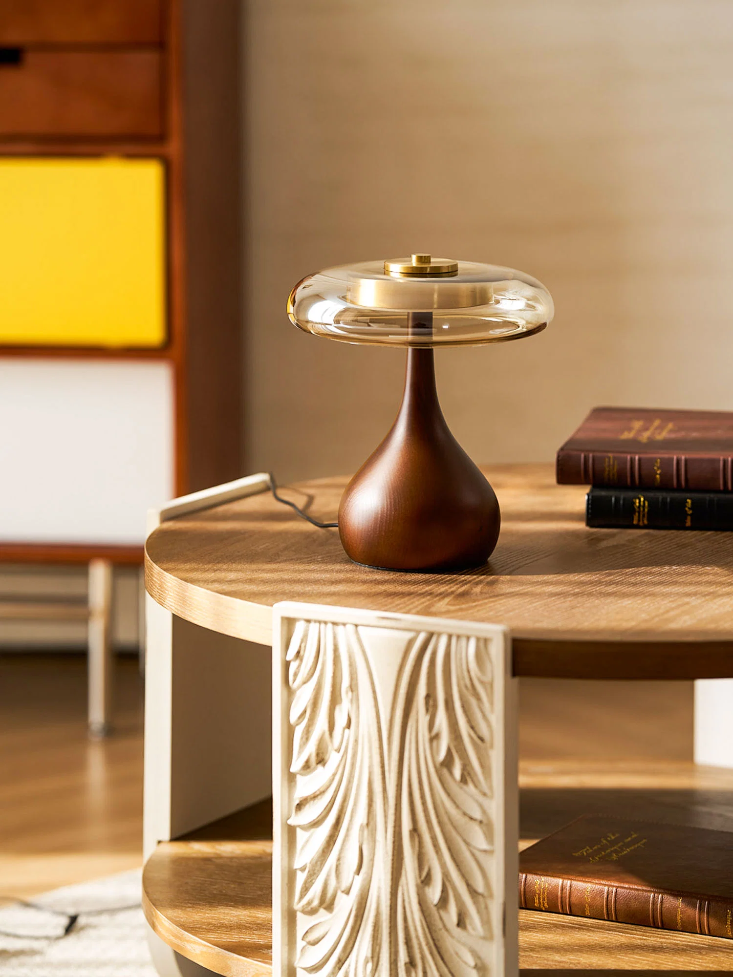 Elowen Amber Glass Table Lamp