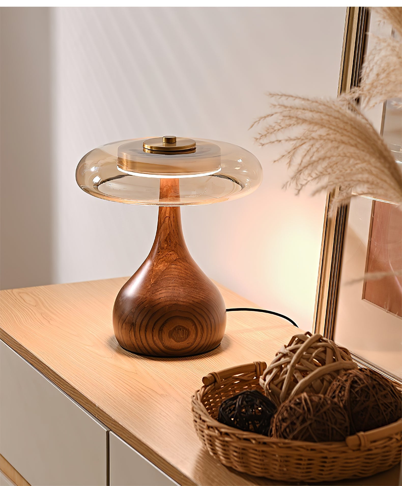 Elowen Amber Glass Table Lamp