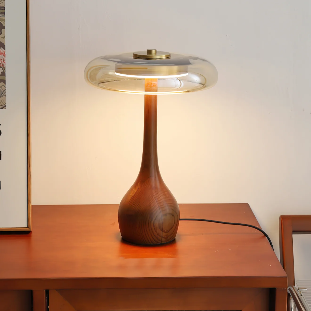 Elowen Amber Glass Table Lamp