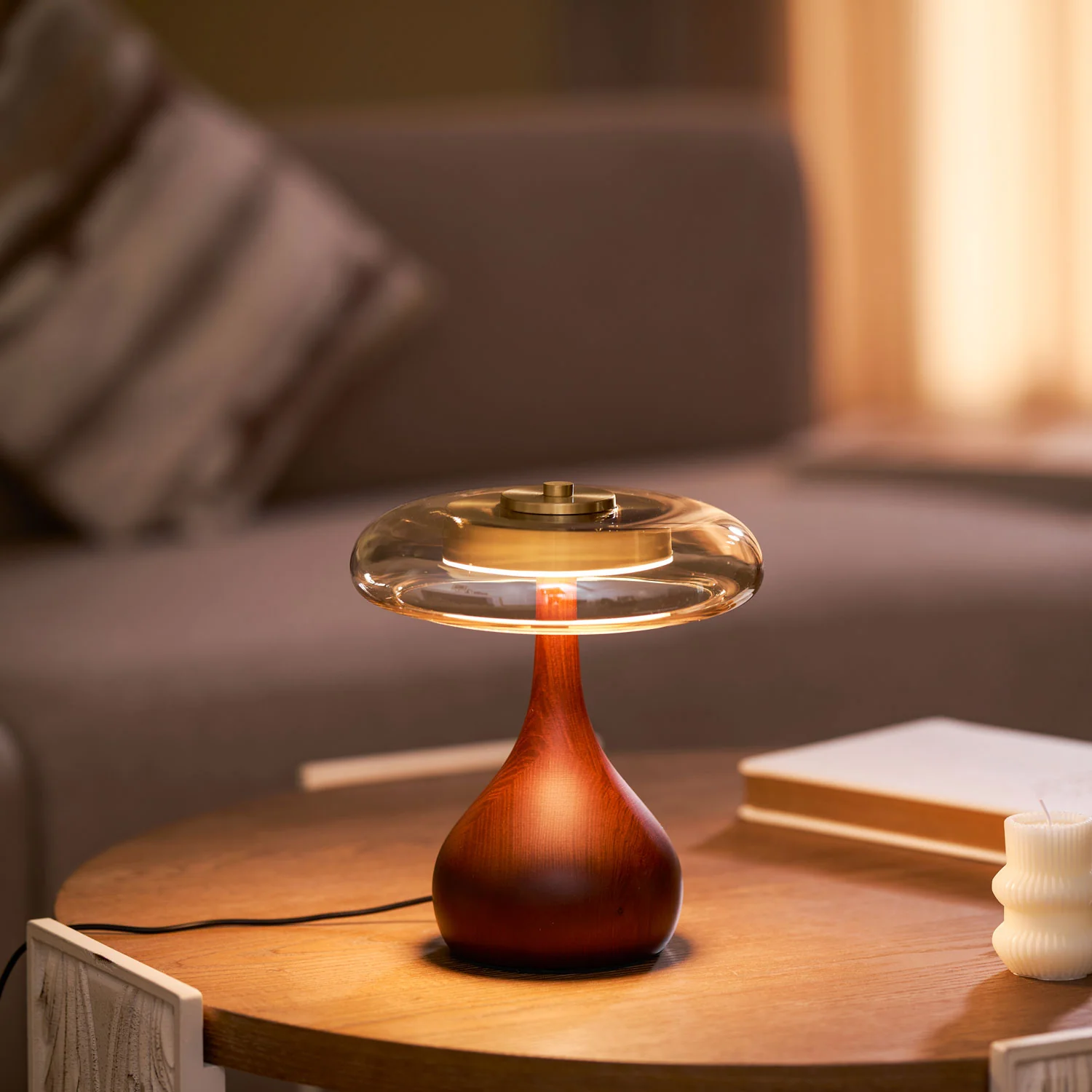 Elowen Amber Glass Table Lamp