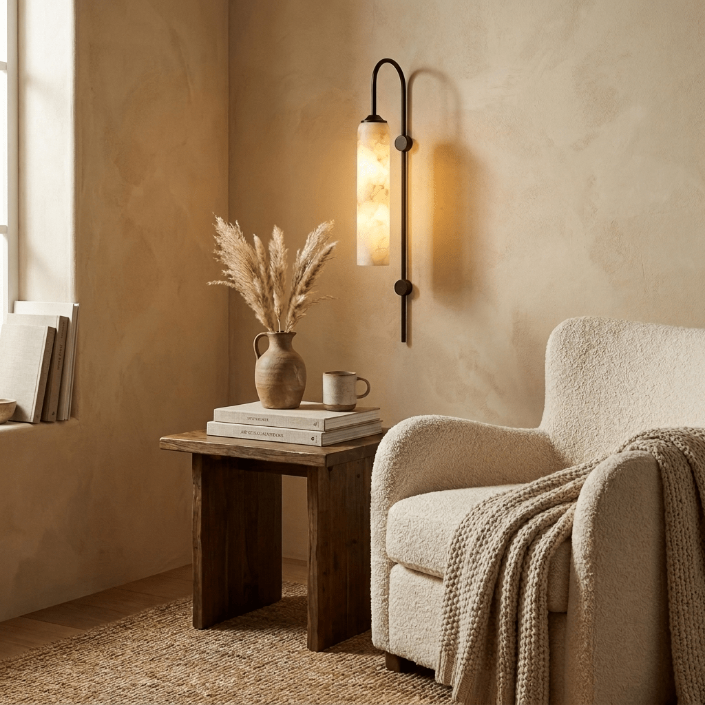 Elowen Suspended Alabaster Column Sconce