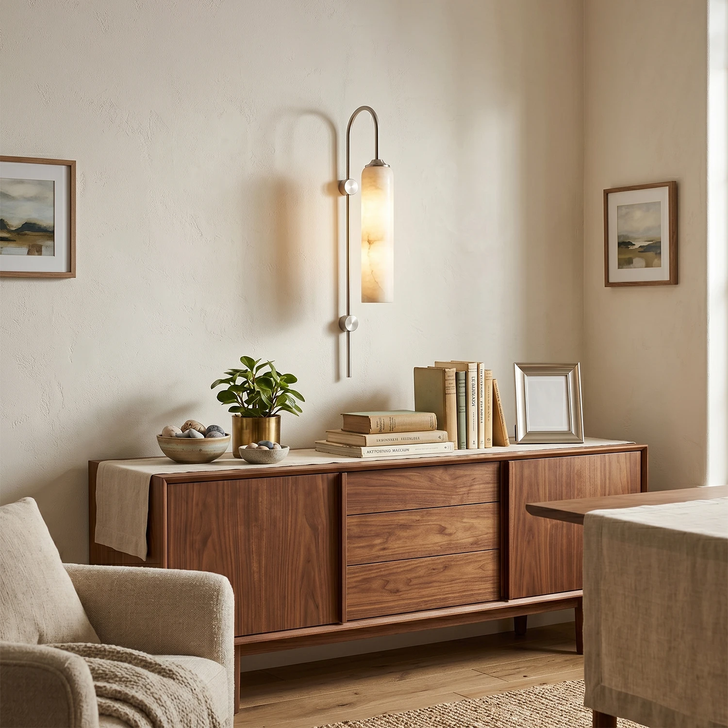 Elowen Suspended Alabaster Column Sconce