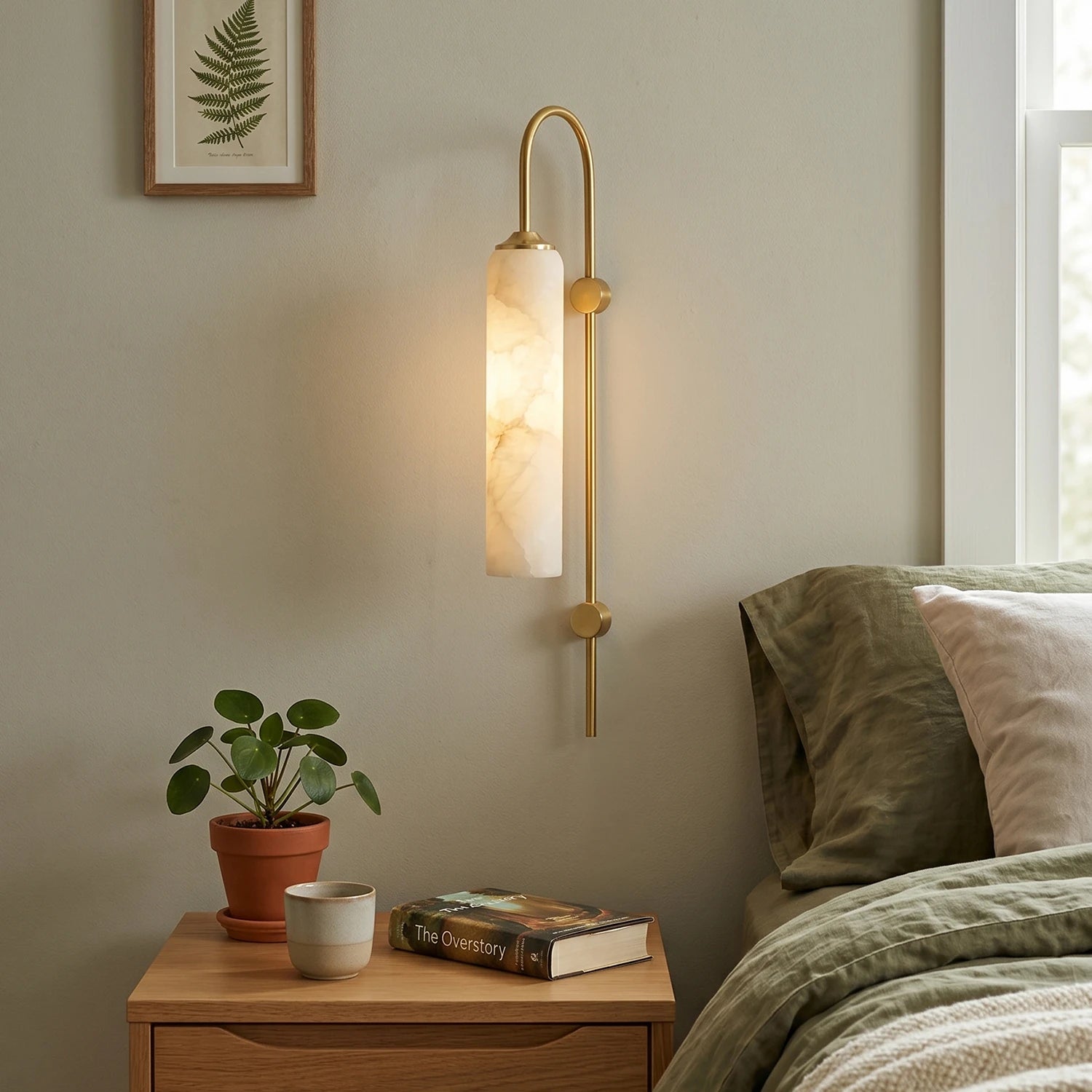 Elowen Suspended Alabaster Column Sconce