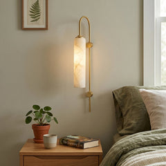 Elowen Suspended Alabaster Column Sconce