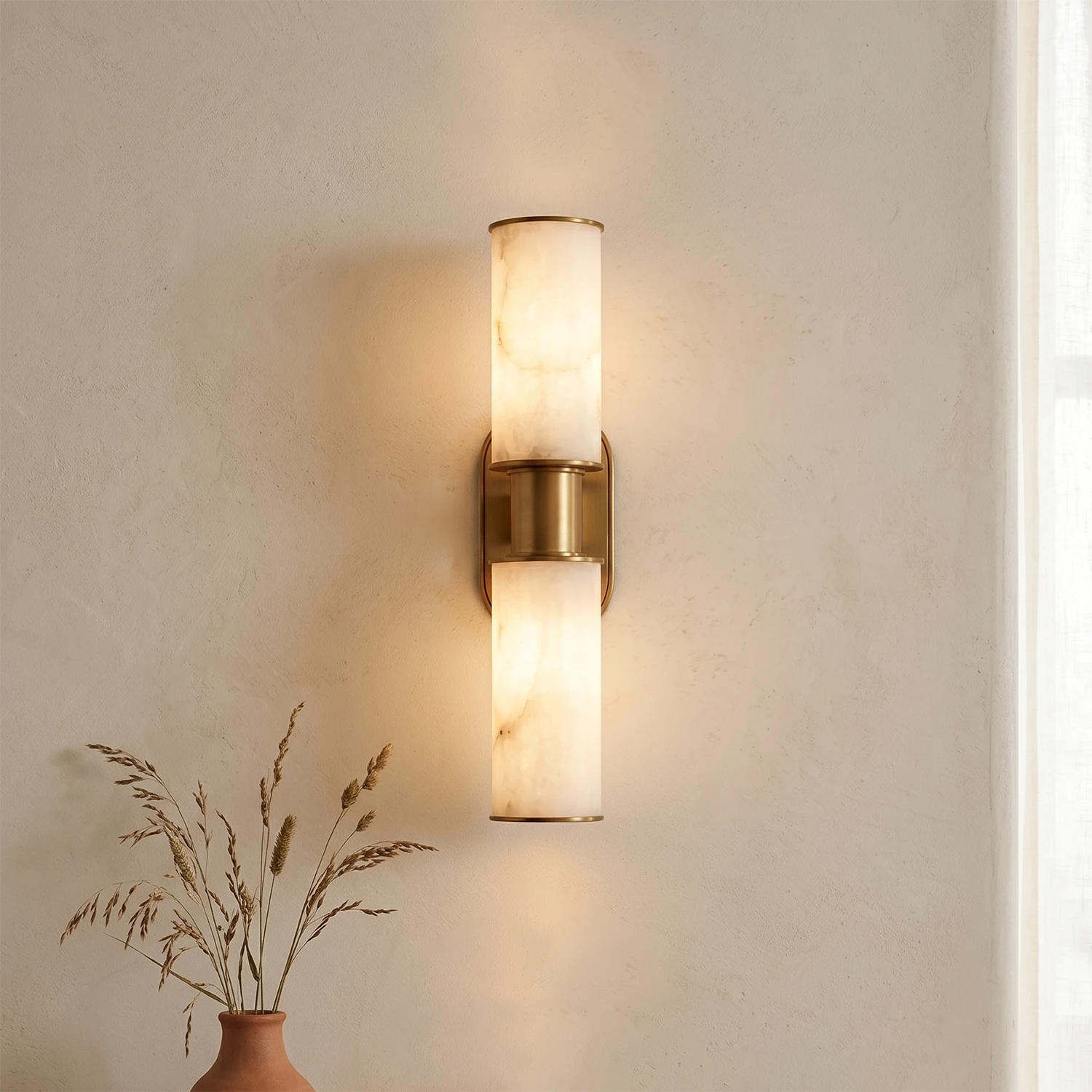Elvara Alabaster Column Wall Sconce