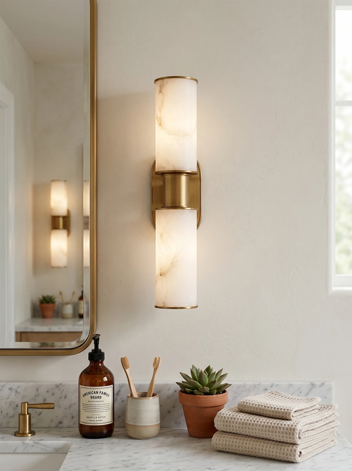 Elvara Alabaster Column Wall Sconce