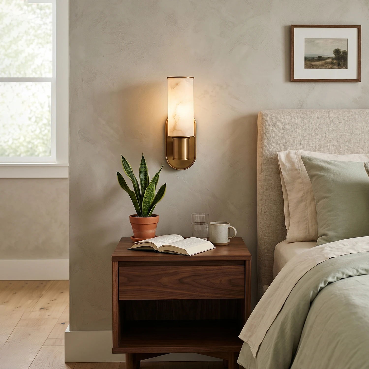 Elvara Alabaster Column Wall Sconce