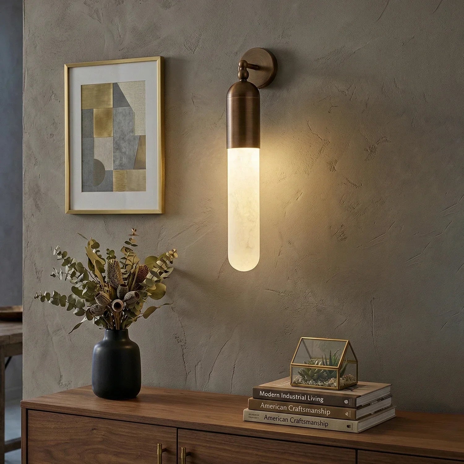 Elvara Linear Alabaster Wall Sconce
