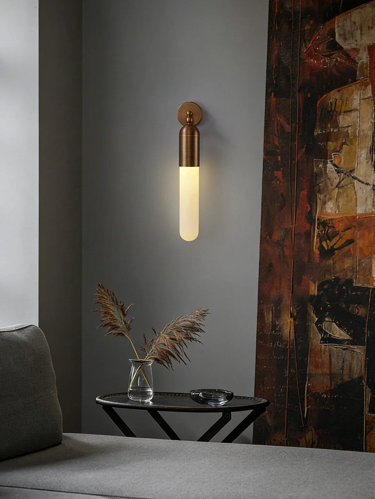 Elvara Linear Alabaster Wall Sconce