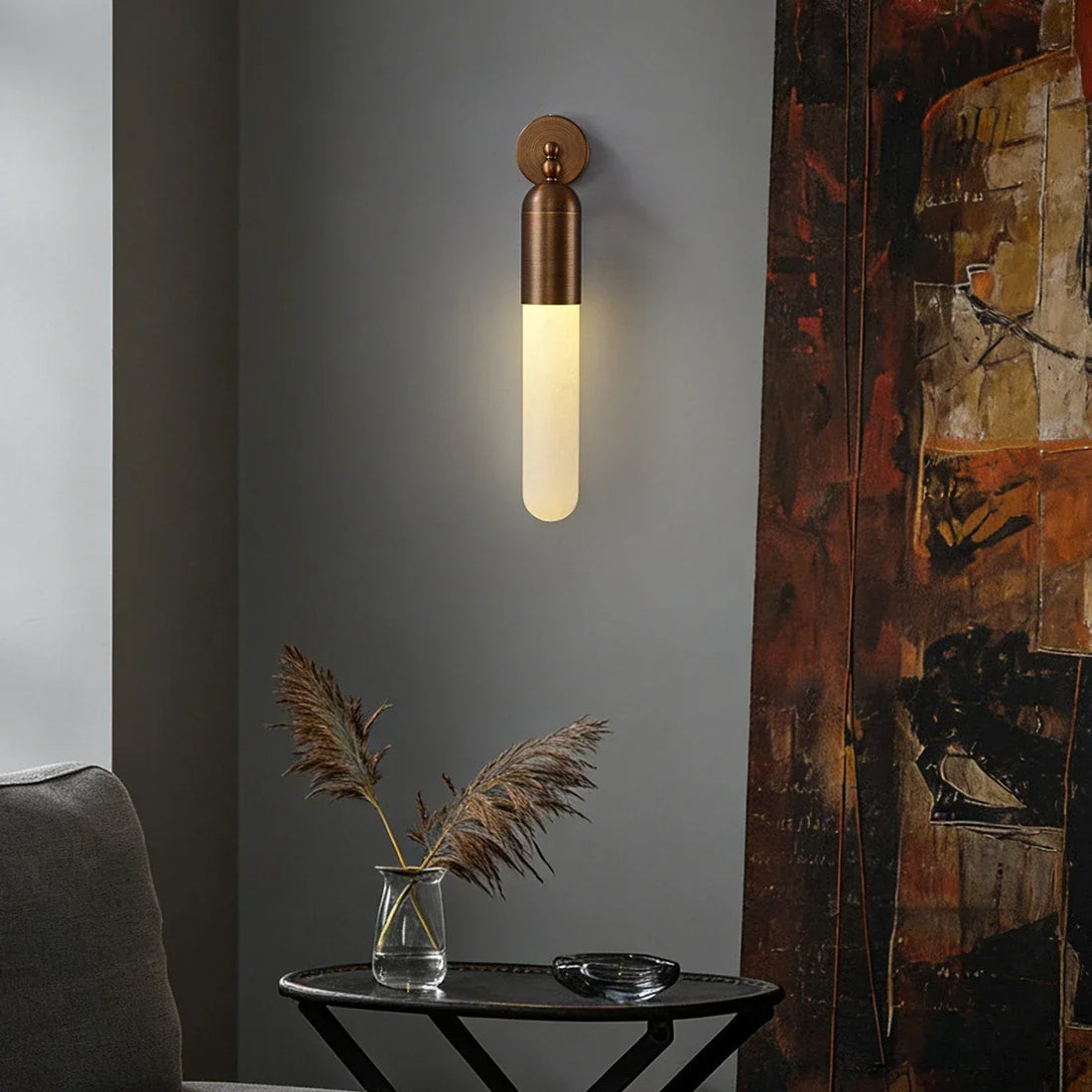 Elvara Linear Alabaster Wall Sconce