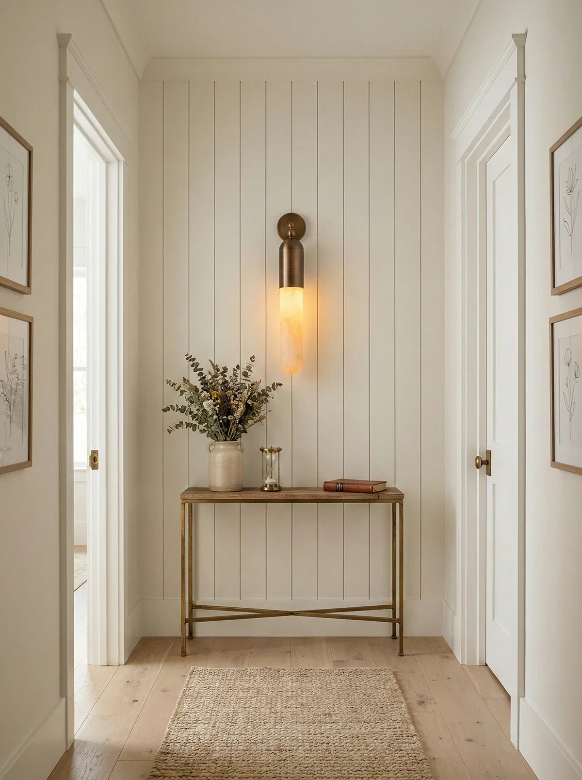 Elvara Linear Alabaster Wall Sconce