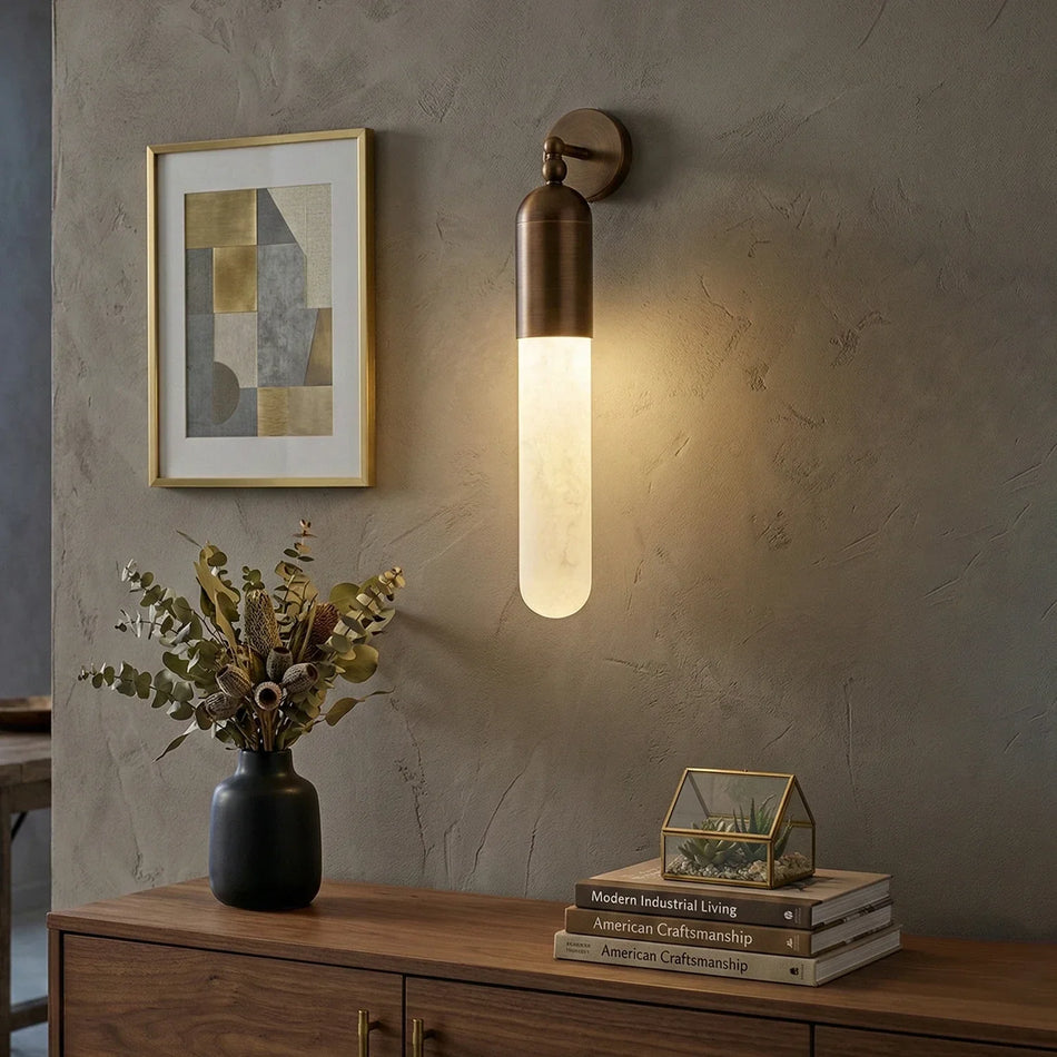 Elvara Linear Alabaster Wall Sconce