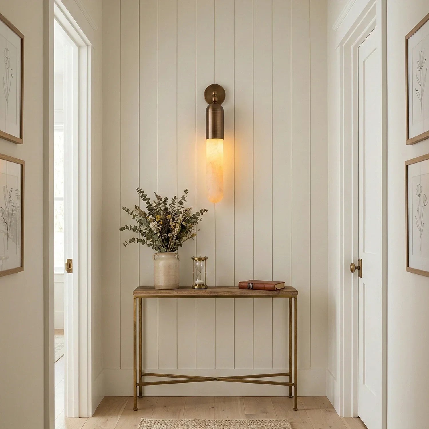 Elvara Linear Alabaster Wall Sconce