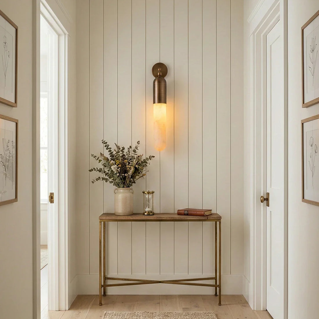 Elvara Linear Alabaster Wall Sconce