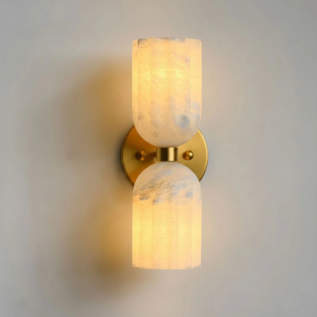 Elvara Twin Alabaster Pillar Wall Light