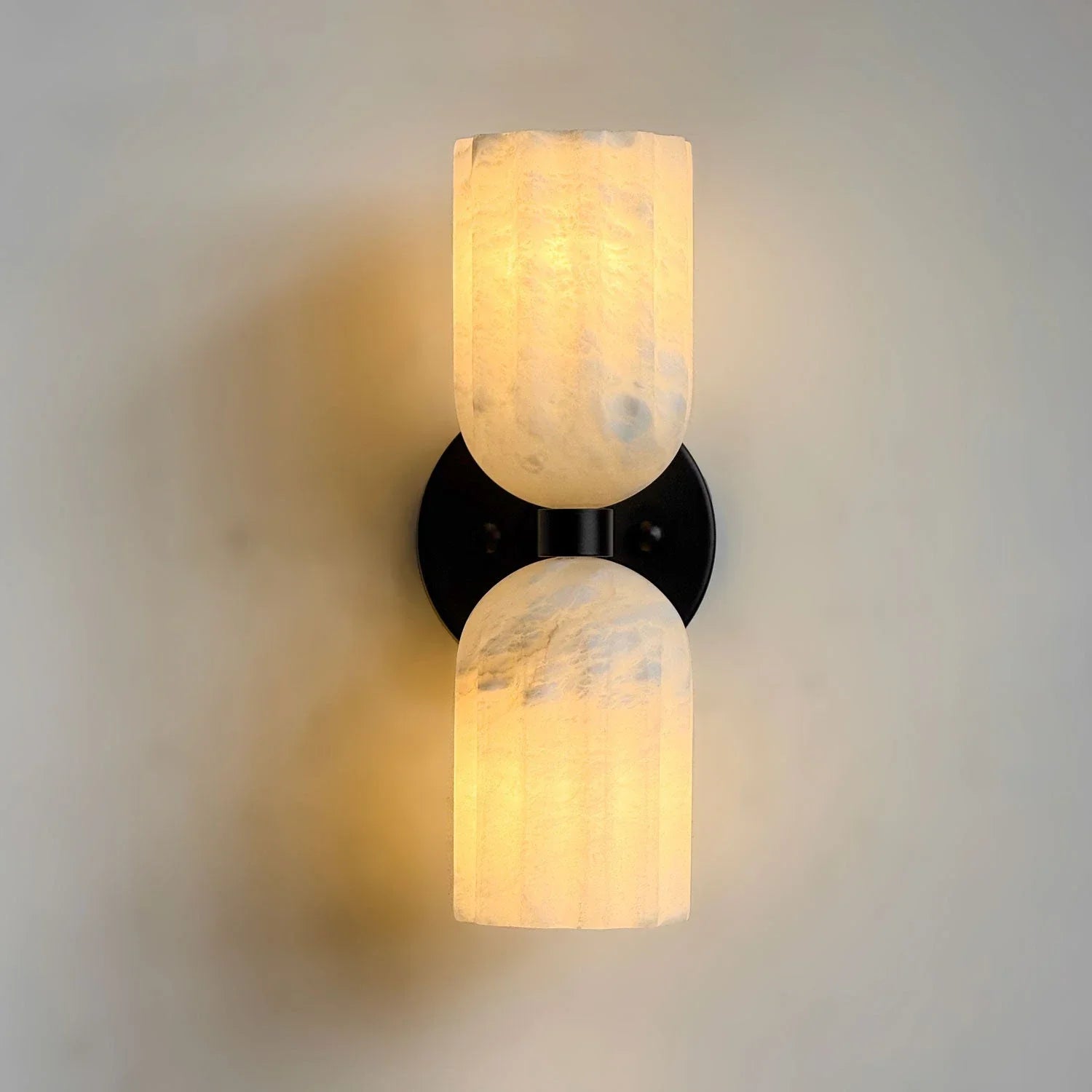 Elvara Twin Alabaster Pillar Wall Light