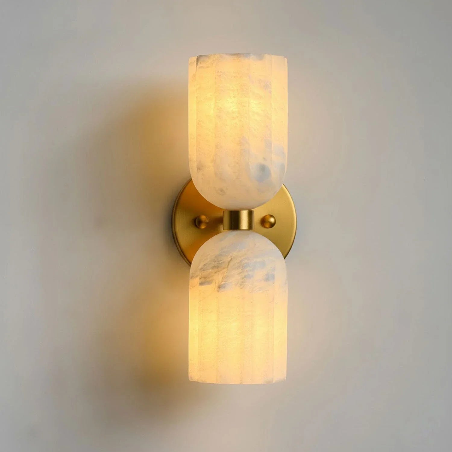 Elvara Twin Alabaster Pillar Wall Light