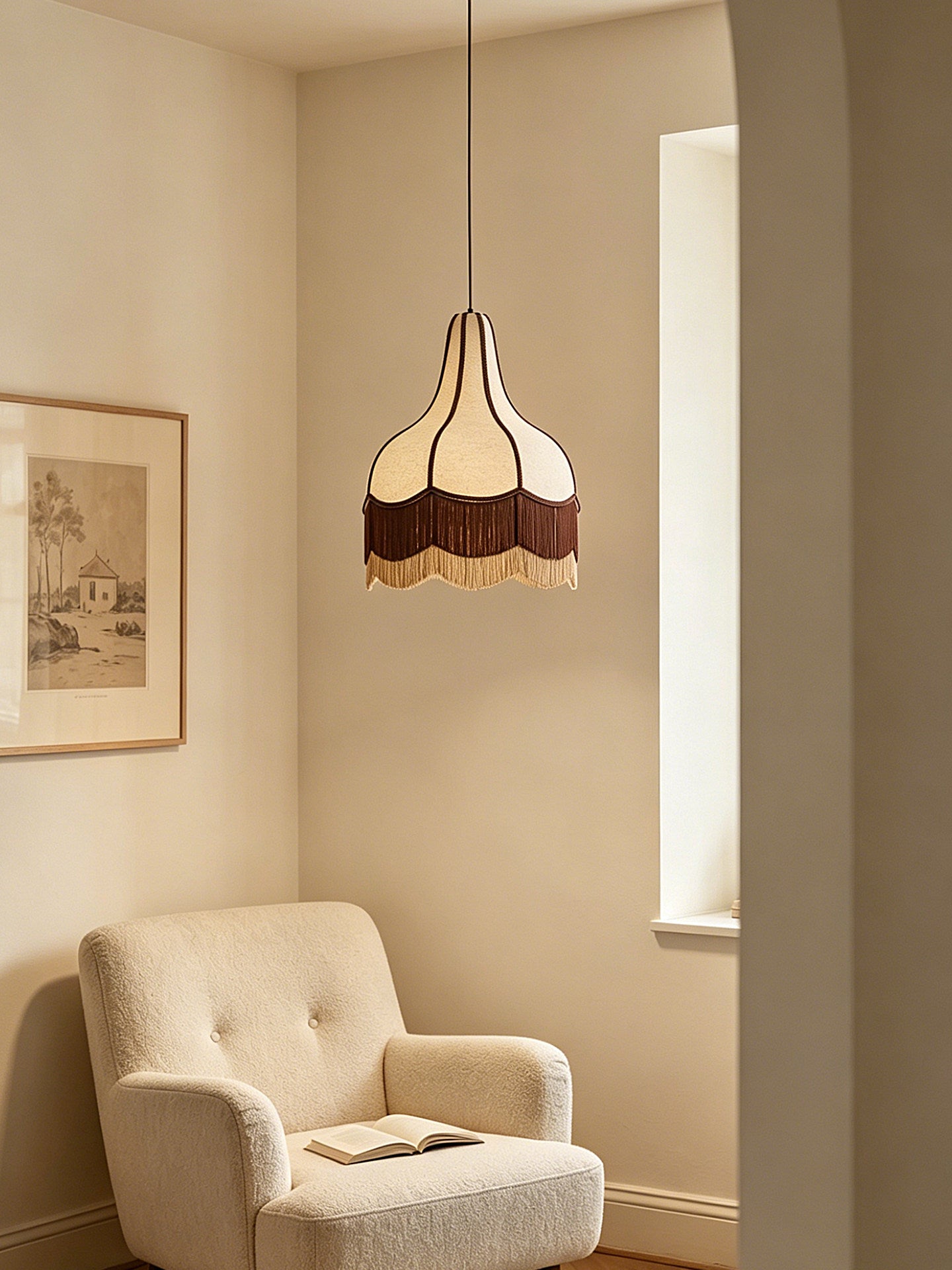 Fringed Bell Pendant Lamp