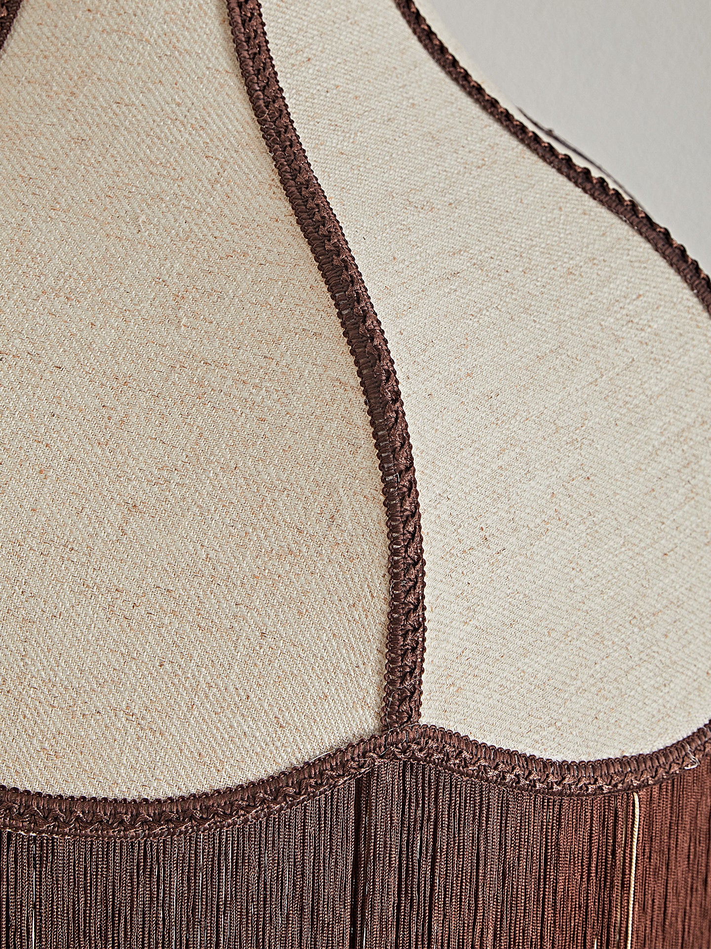 Braun-beige Glockenschirm-Pendelleuchte für Schlaf- oder Esszimmer