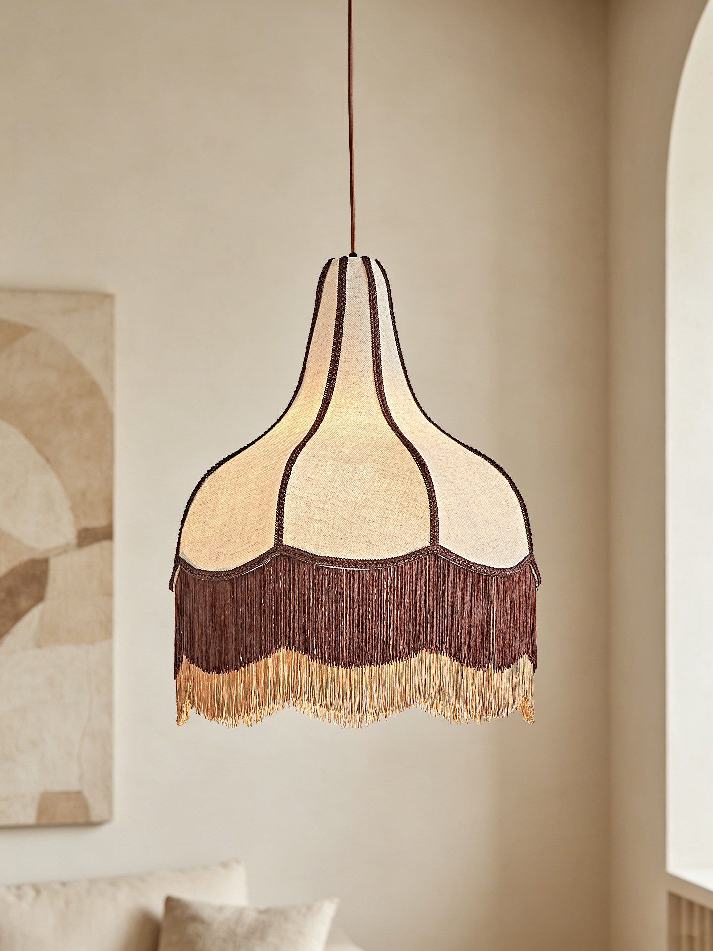 Fringed Bell Pendant Lamp