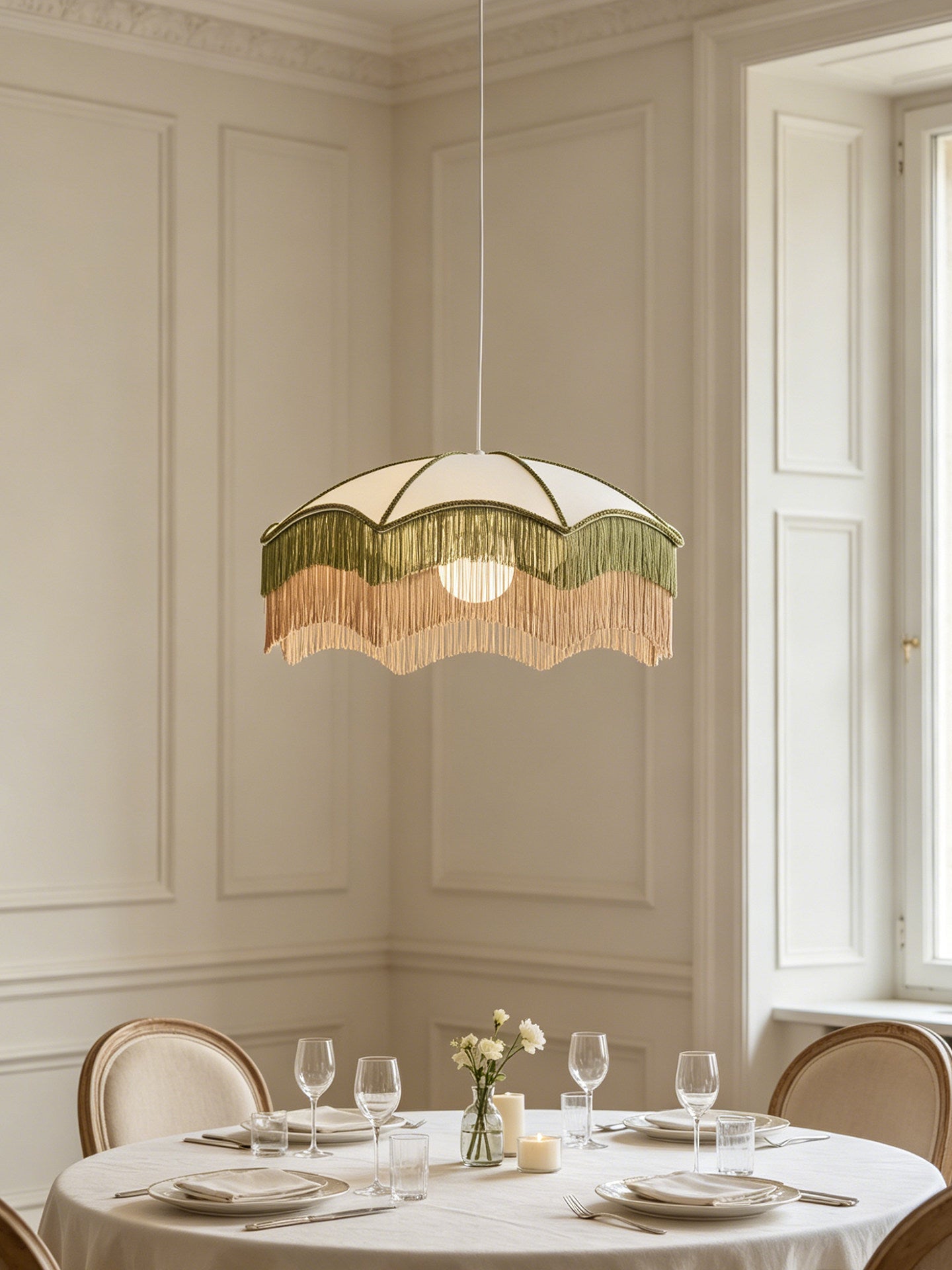 Fringed Parasol Pendant Light