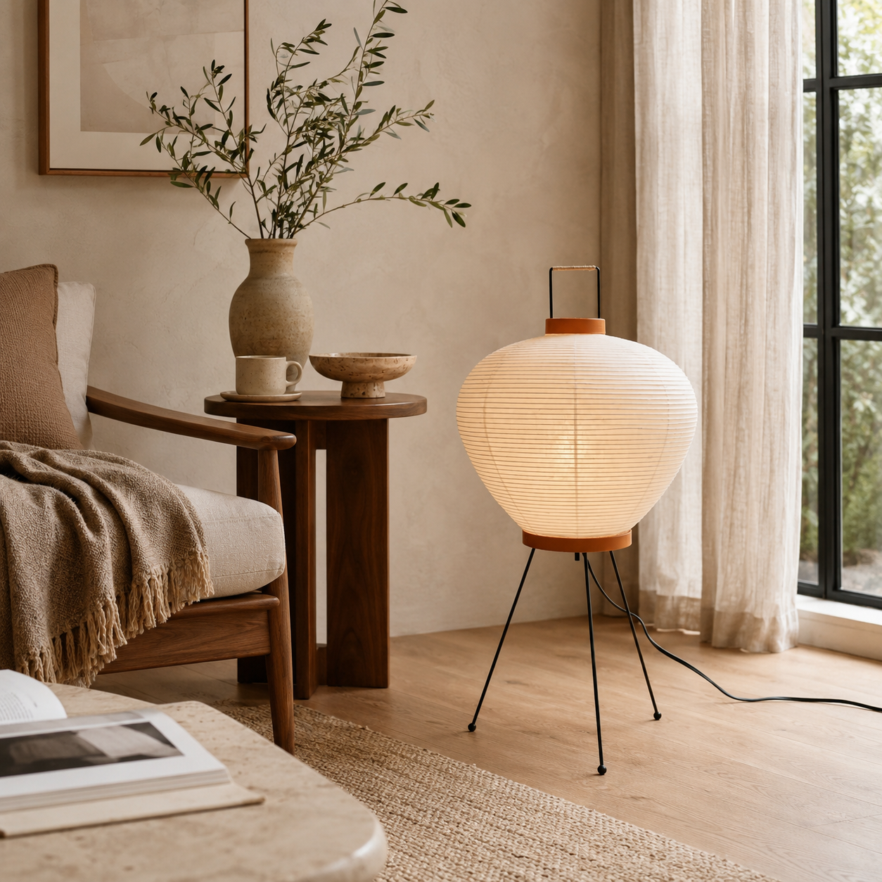 Hoshina Washi Paper Table Lamp