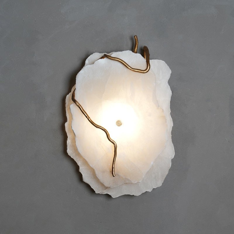 Irregular Alabaster Brass Wall Lamp