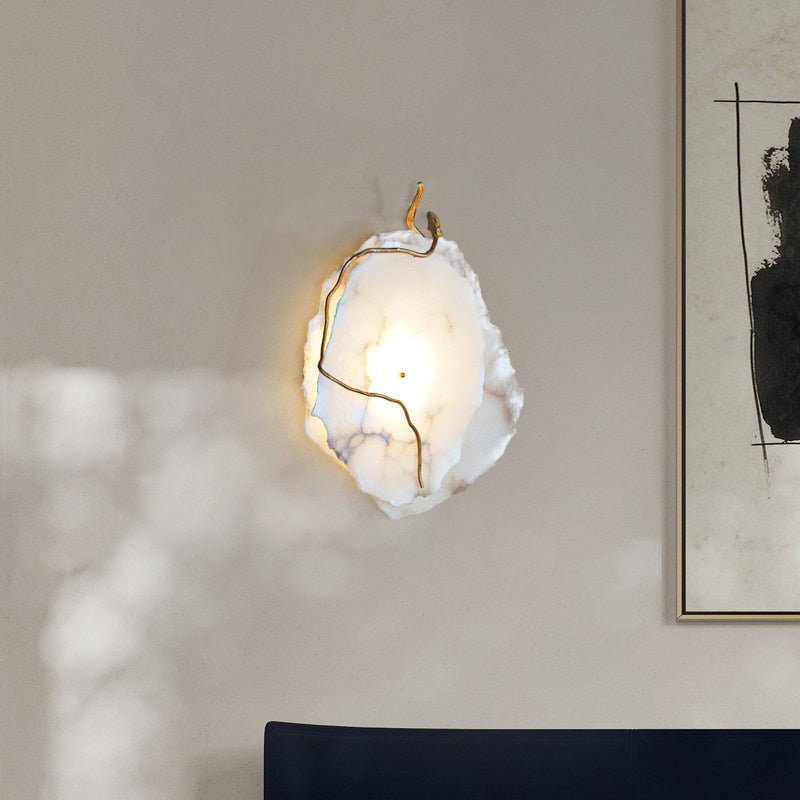 Irregular Alabaster Brass Wall Lamp