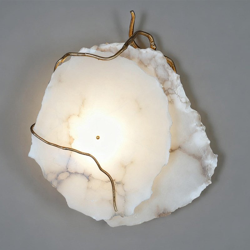 Irregular Alabaster Brass Wall Lamp