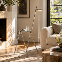 Liora Glass Side Table Floor Lamp