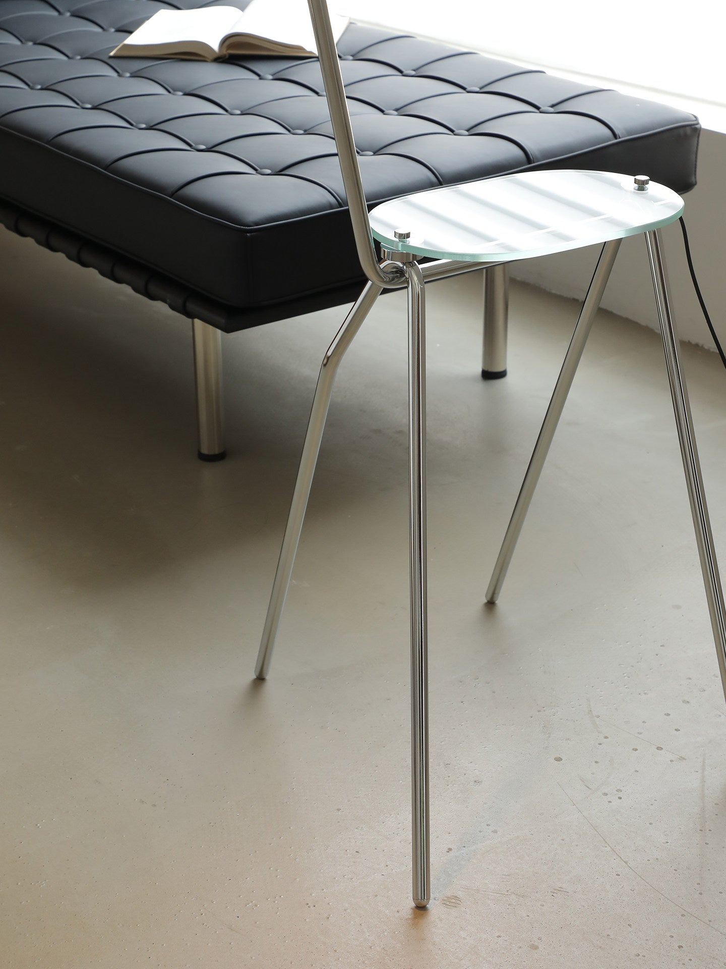 Liora Glass Side Table Floor Lamp
