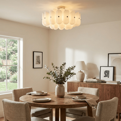Liora Fluted Glass Semi-Flush Ceiling Light