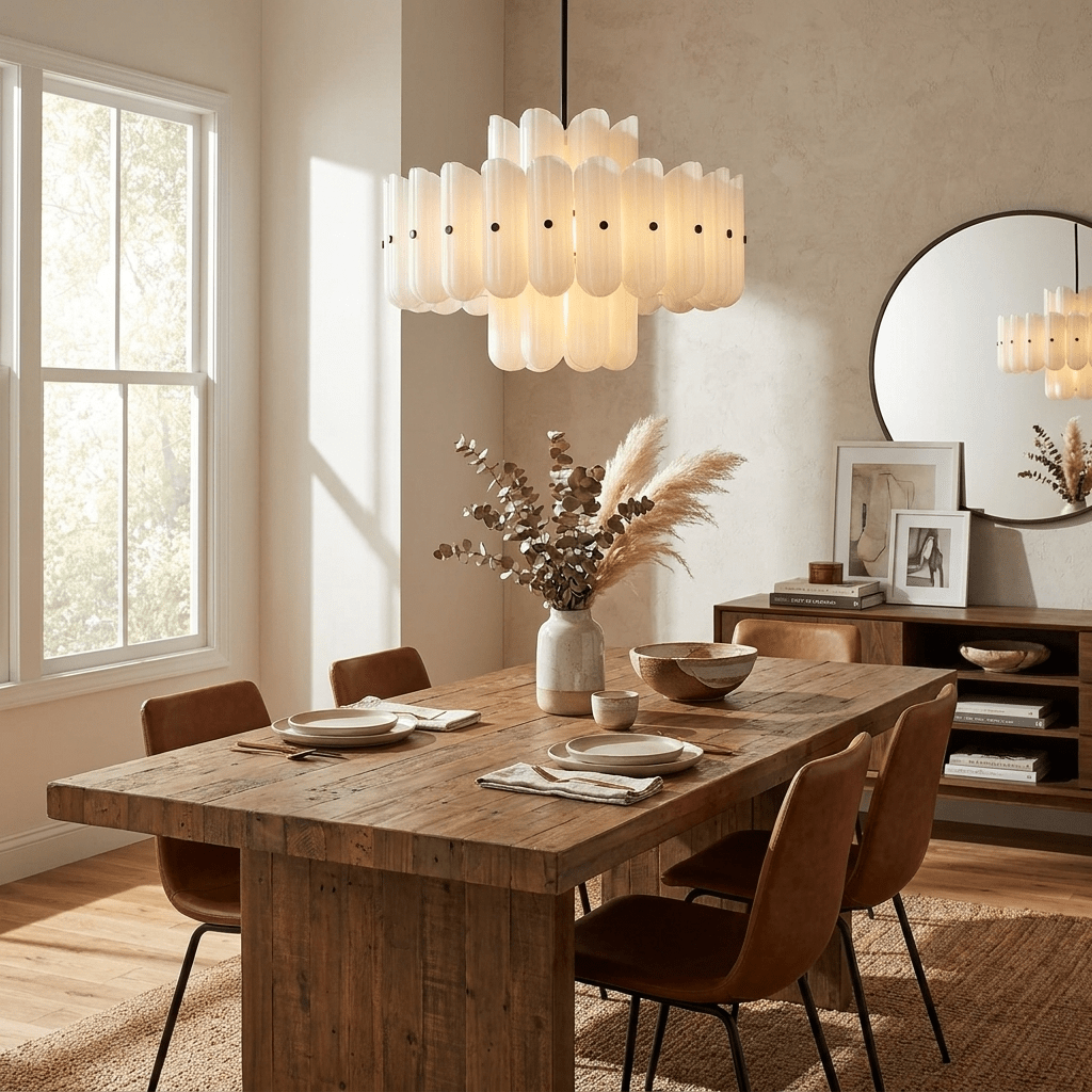 Liora Layered Fluted Glass Chandelier