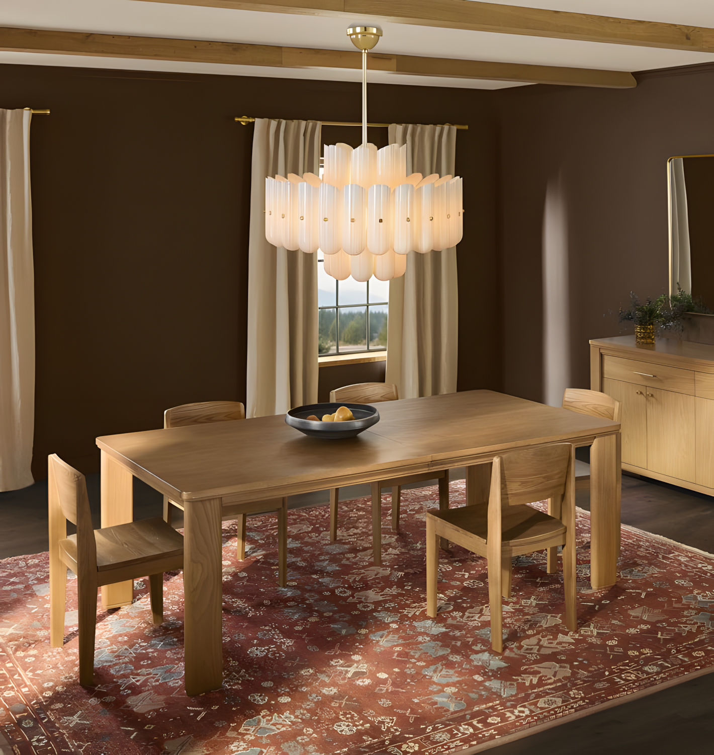 Liora Layered Fluted Glass Chandelier