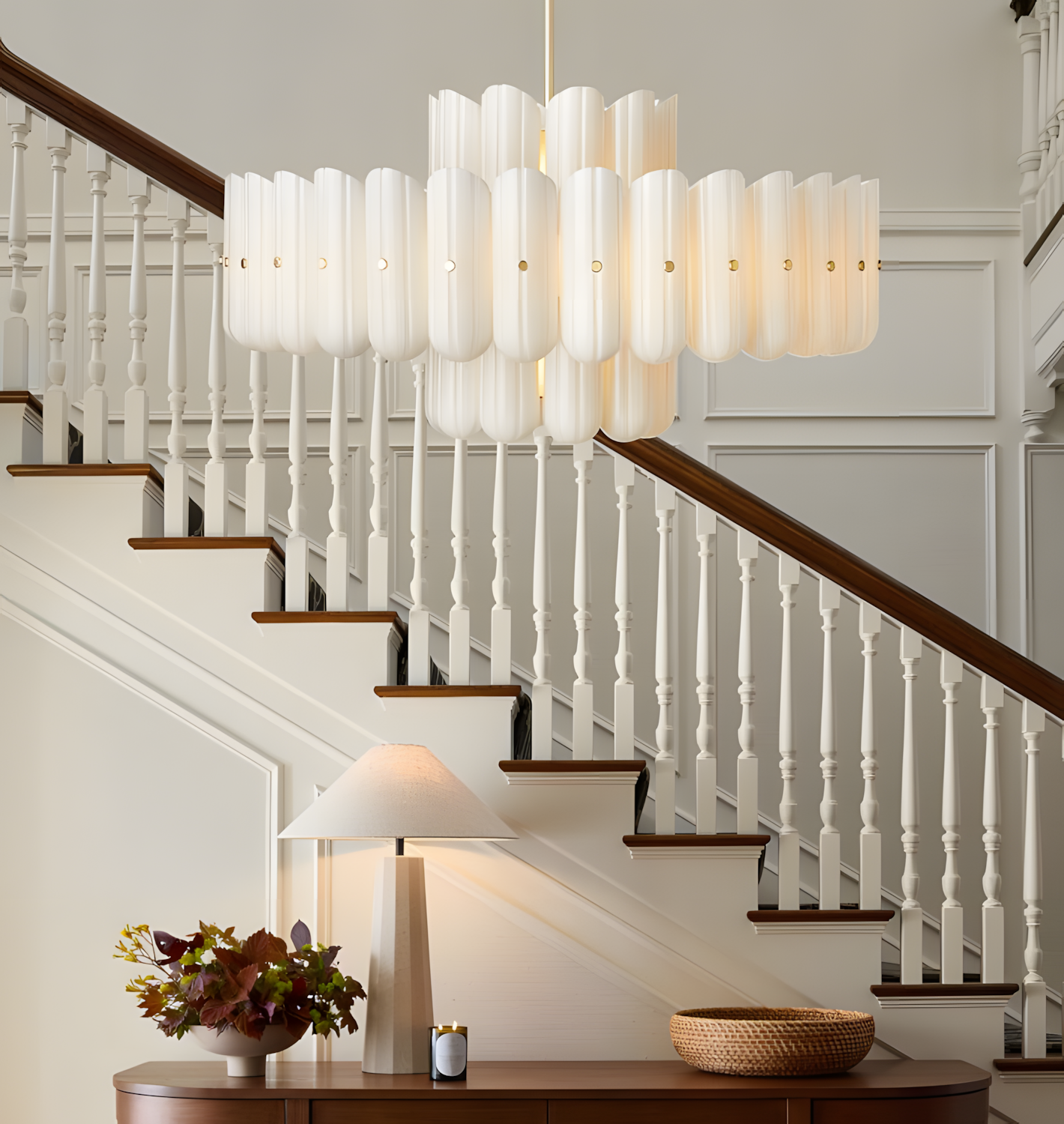 Liora Layered Fluted Glass Chandelier