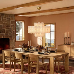 Liora Layered Fluted Glass Chandelier