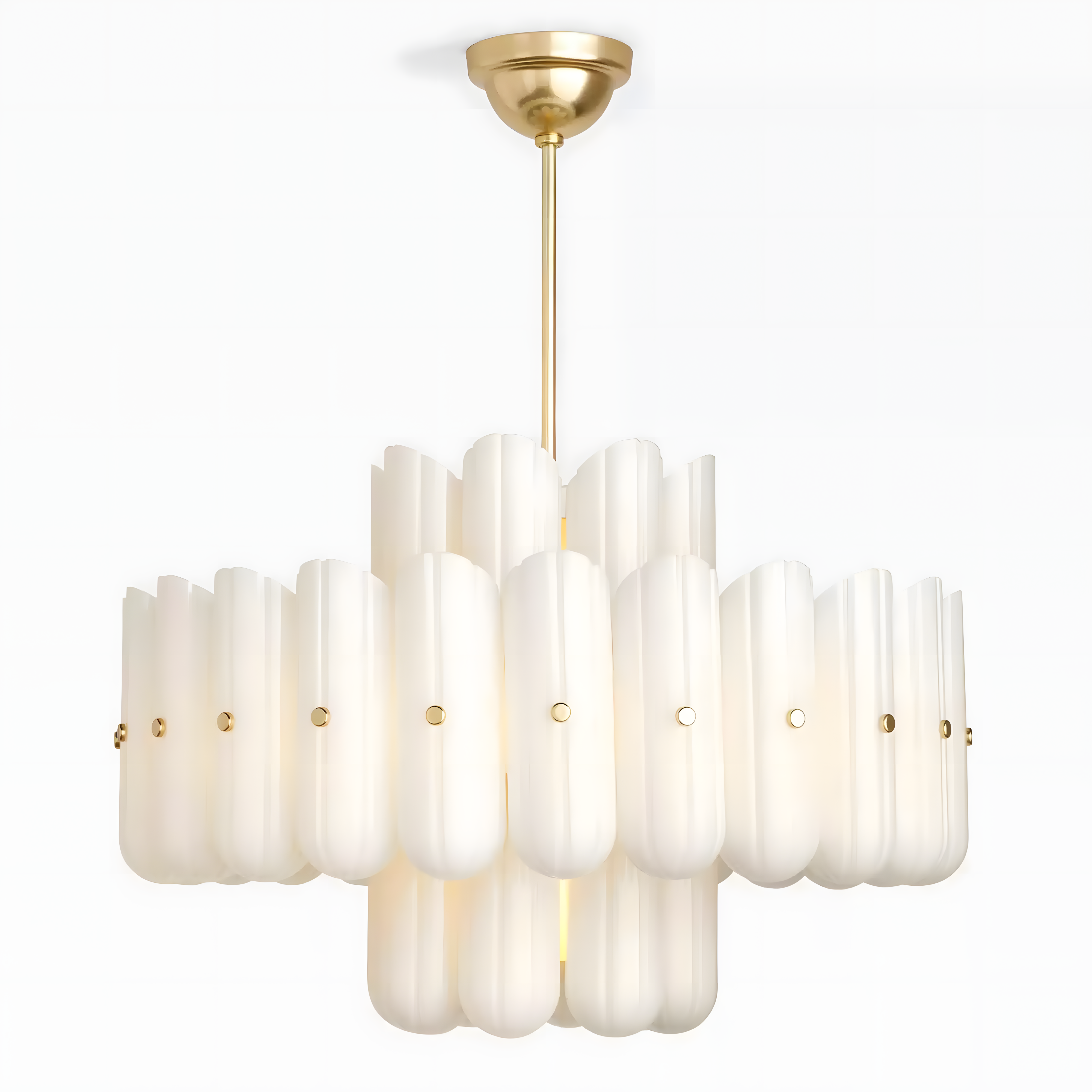 Liora Layered Fluted Glass Chandelier