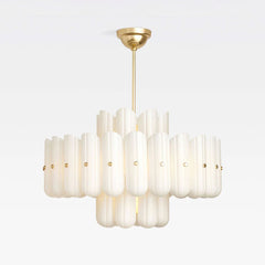 Liora Layered Fluted Glass Chandelier