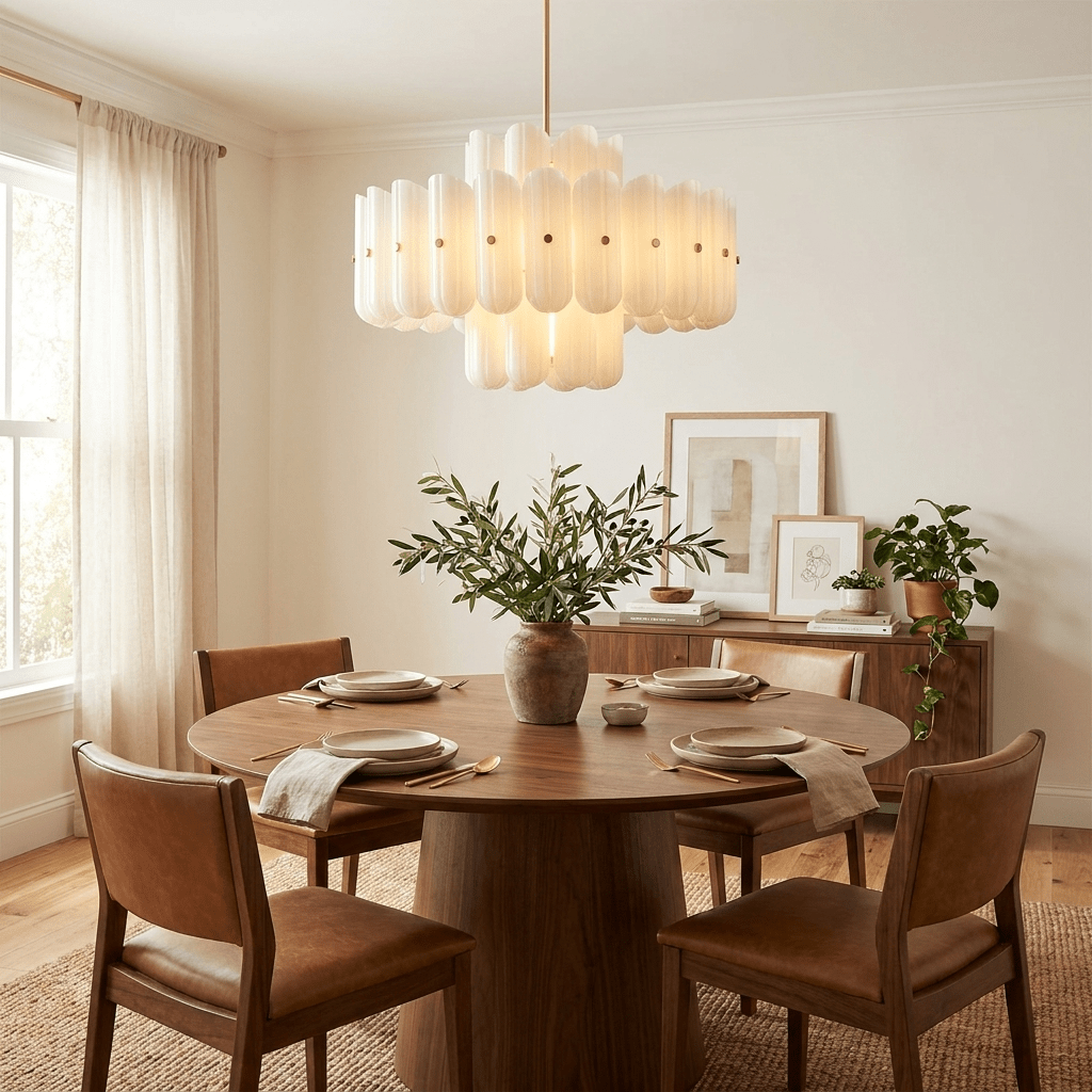 Liora Layered Fluted Glass Chandelier