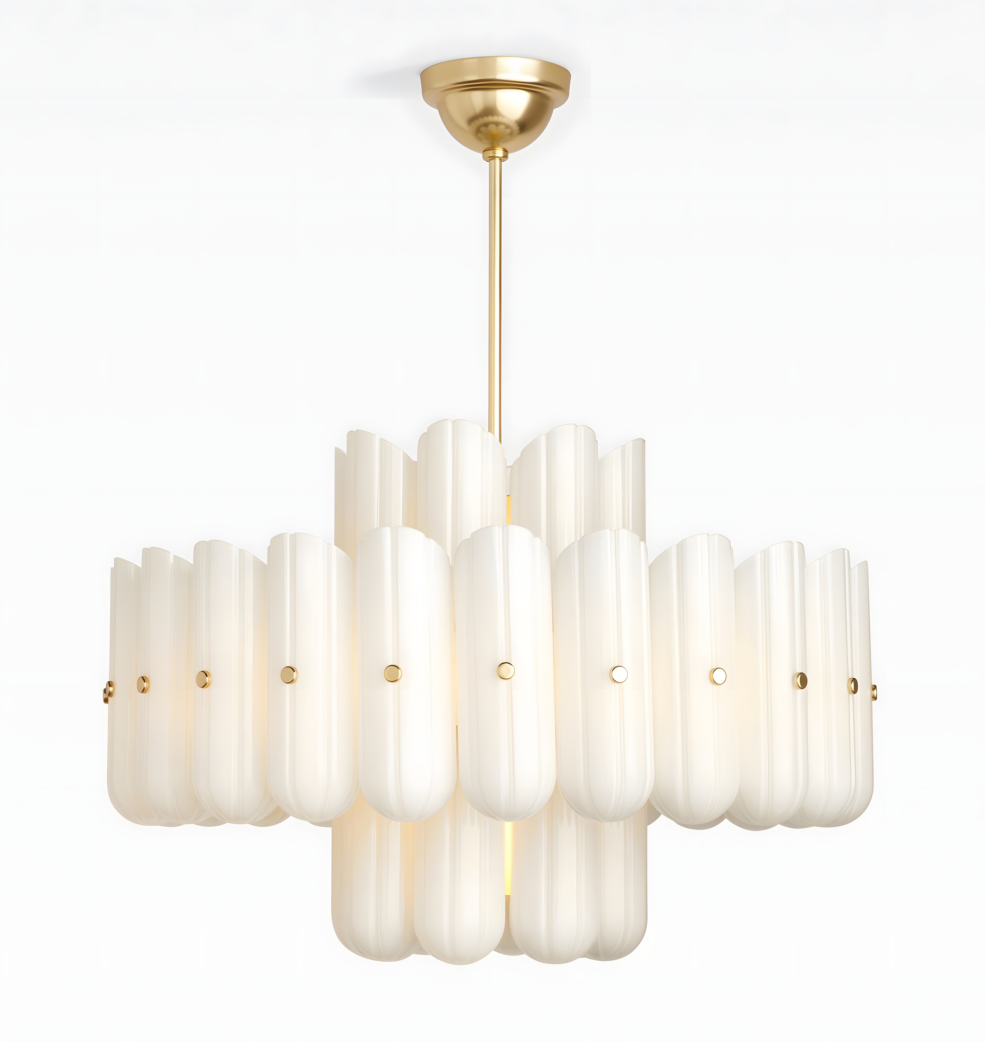 Liora Layered Fluted Glass Chandelier