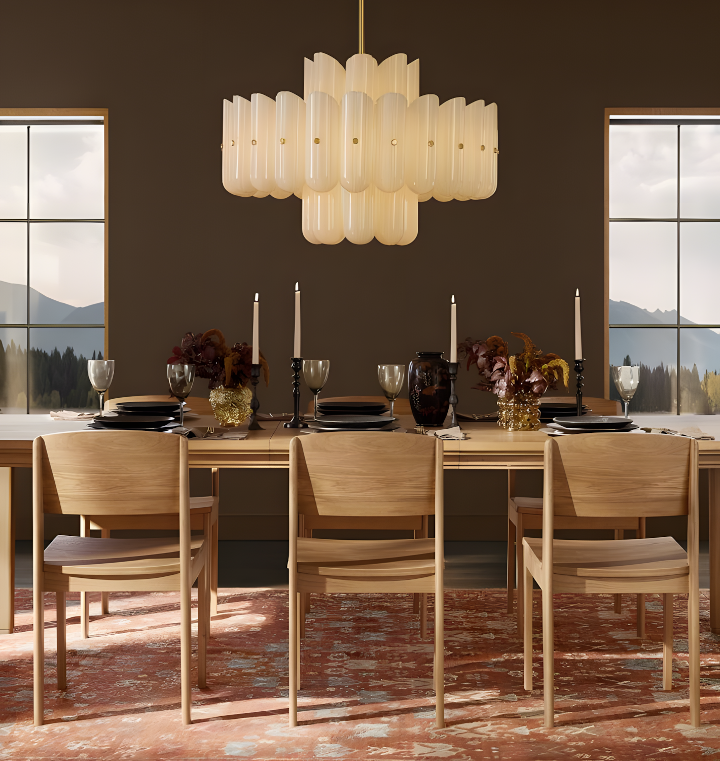 Liora Layered Fluted Glass Chandelier