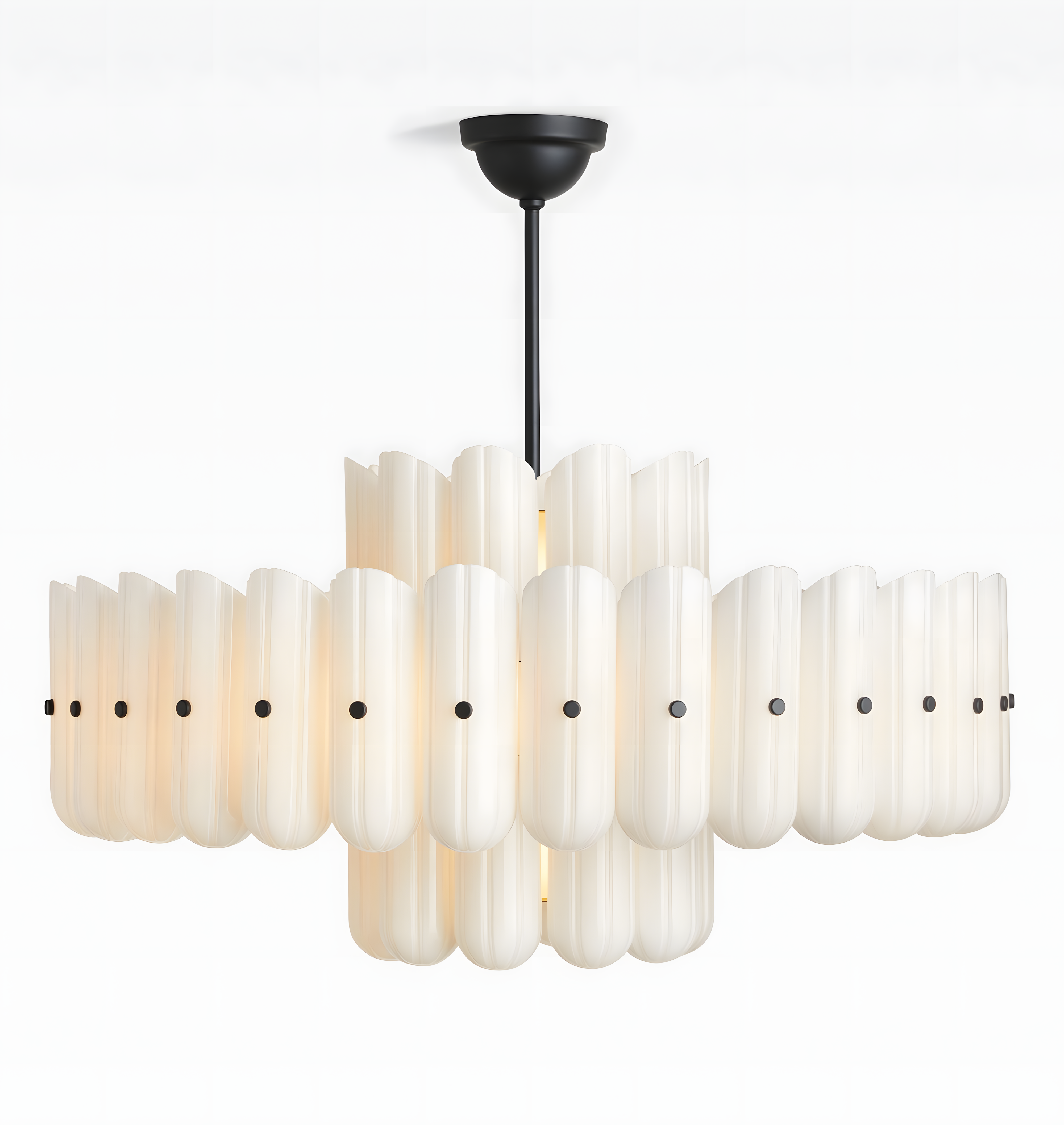 Liora Layered Fluted Glass Chandelier