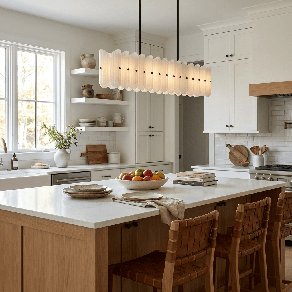 Liora Linear Fluted Glass Island Chandelier