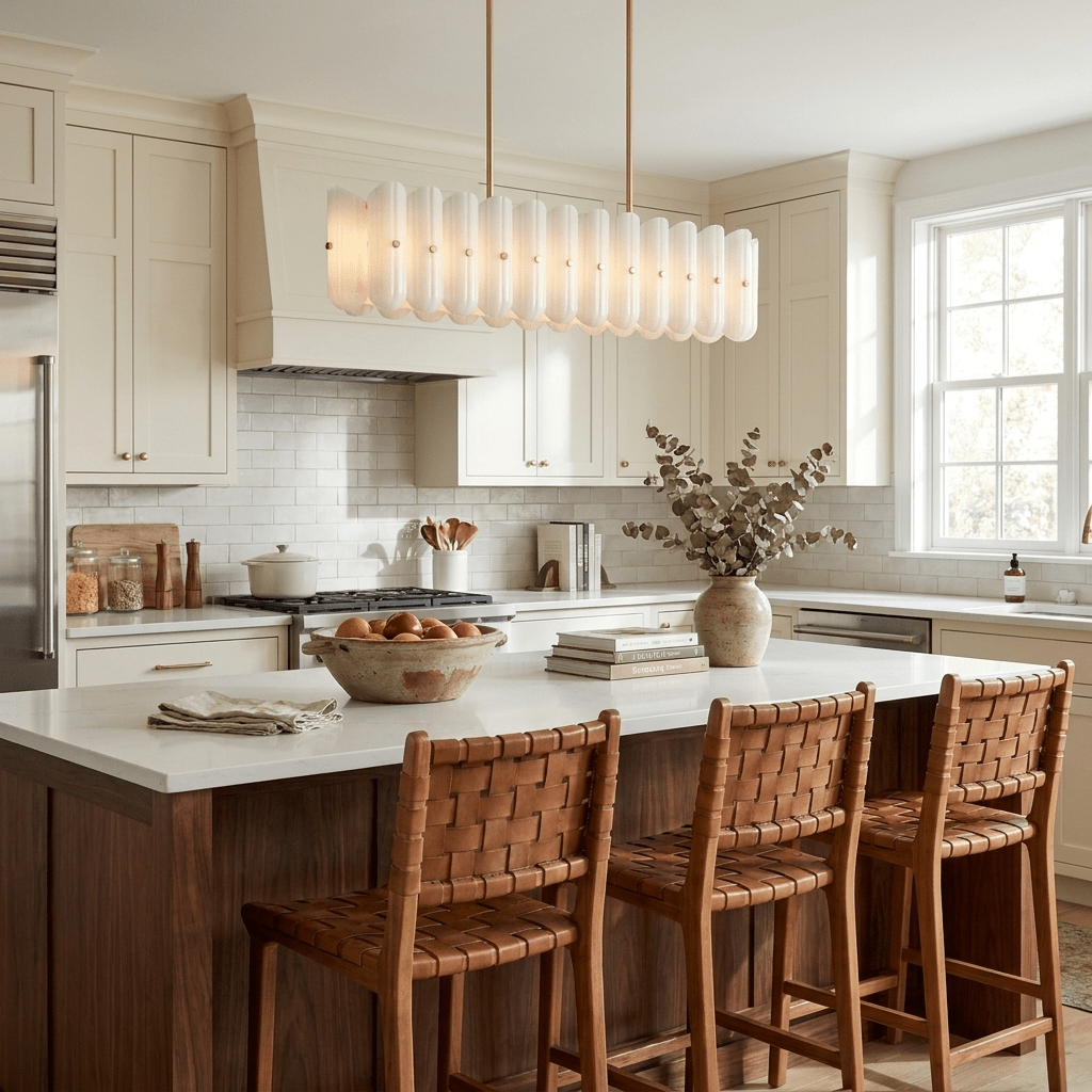 Liora Linear Fluted Glass Island Chandelier