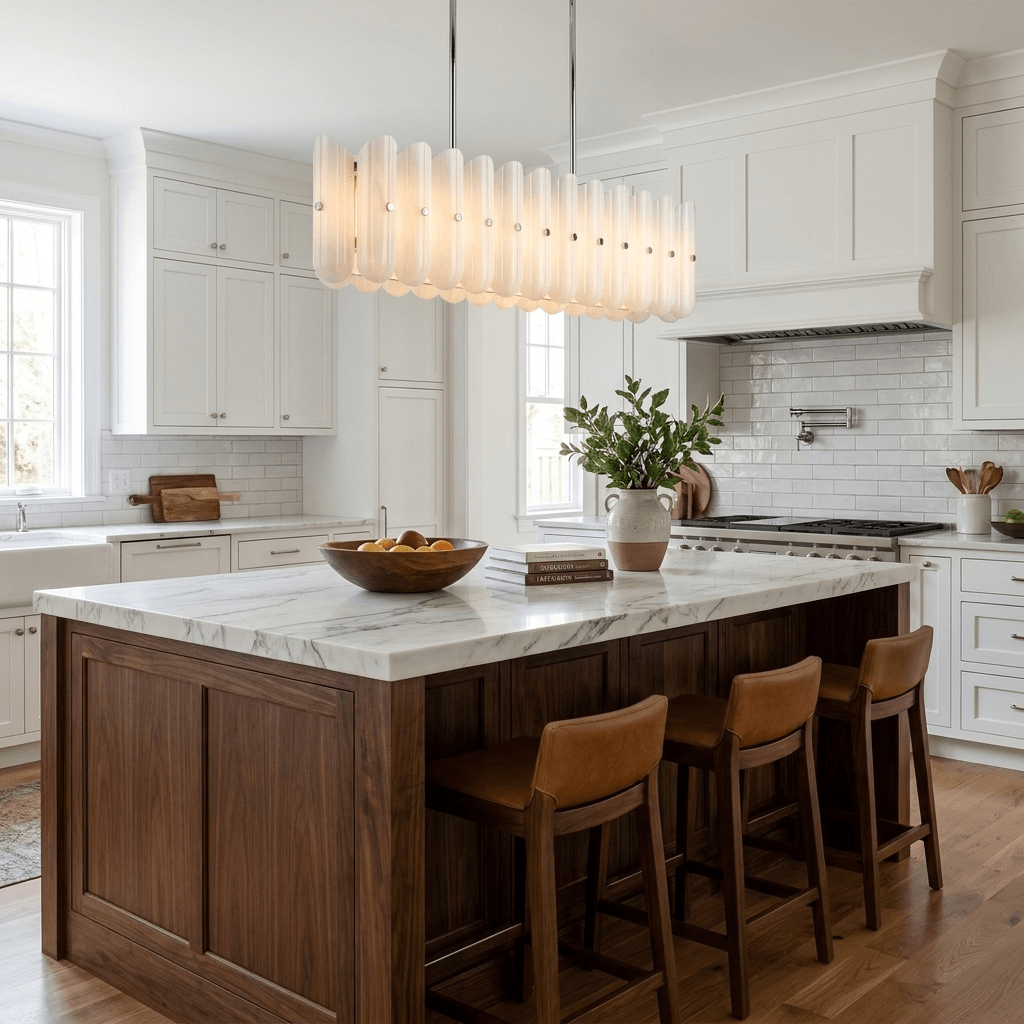 Liora Linear Fluted Glass Island Chandelier