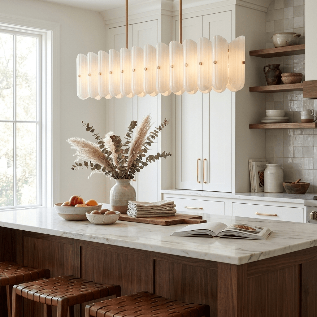 Liora Linear Fluted Glass Island Chandelier