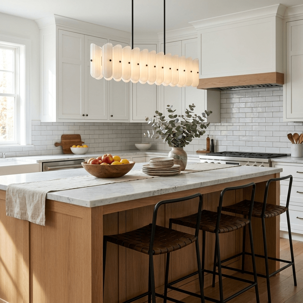 Liora Linear Fluted Glass Island Chandelier