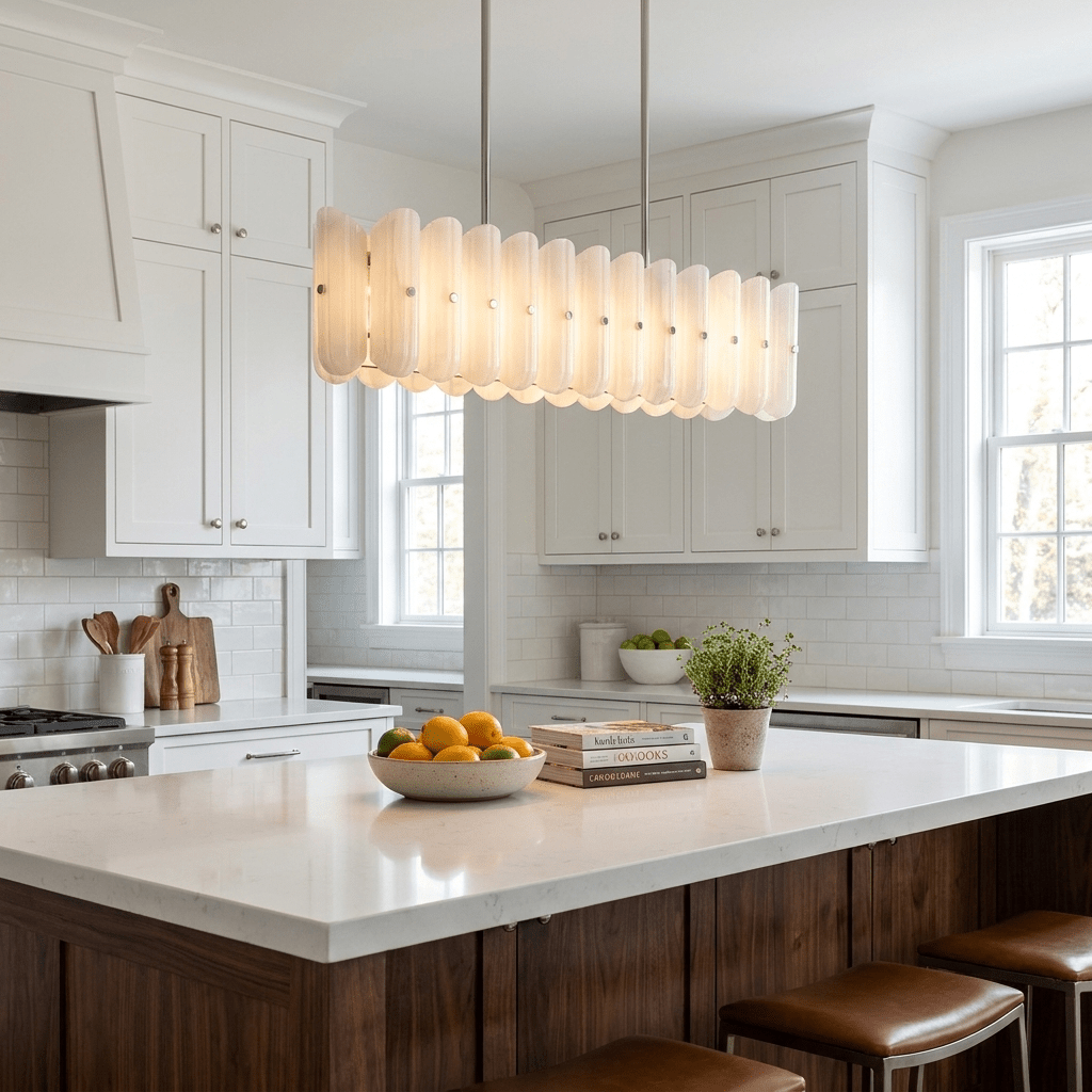 Liora Linear Fluted Glass Island Chandelier