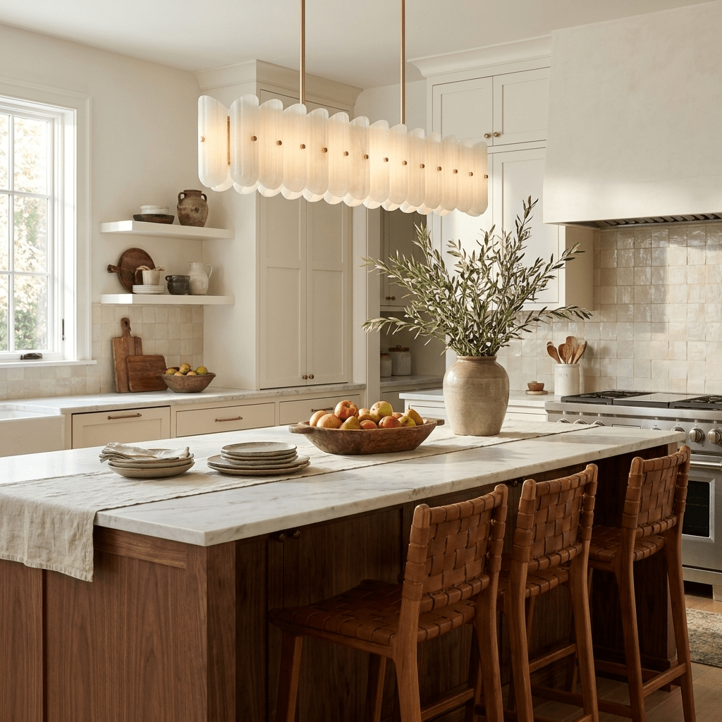 Liora Linear Fluted Glass Island Chandelier