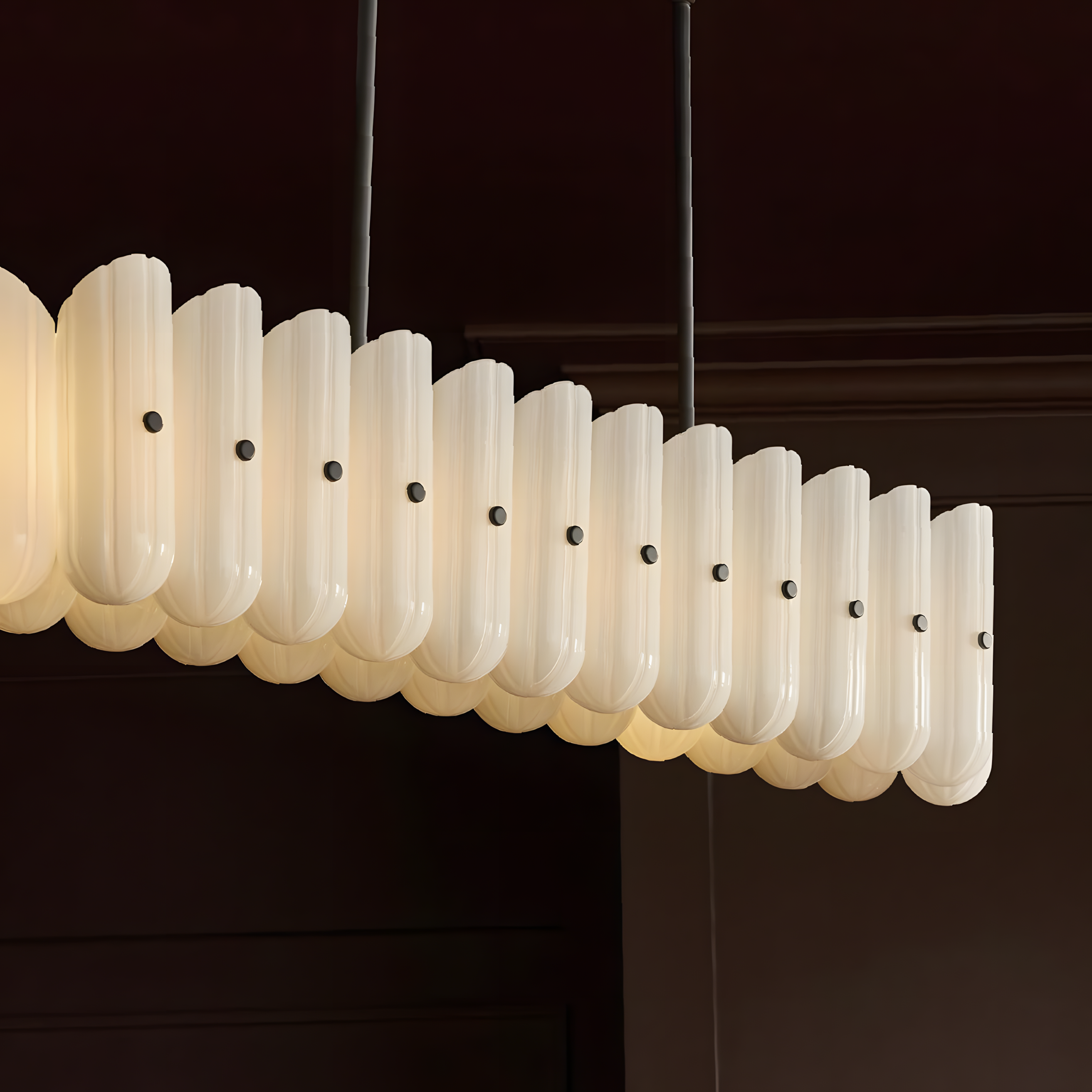 Liora Linear Fluted Glass Island Chandelier